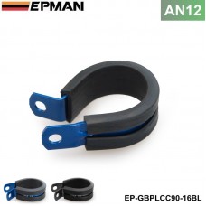 10PCS/LOT Aluminum Rubber Lined Cushioned P Clamp ID 25.4mm AN12 SS Hose EP-GBPLCC90-16